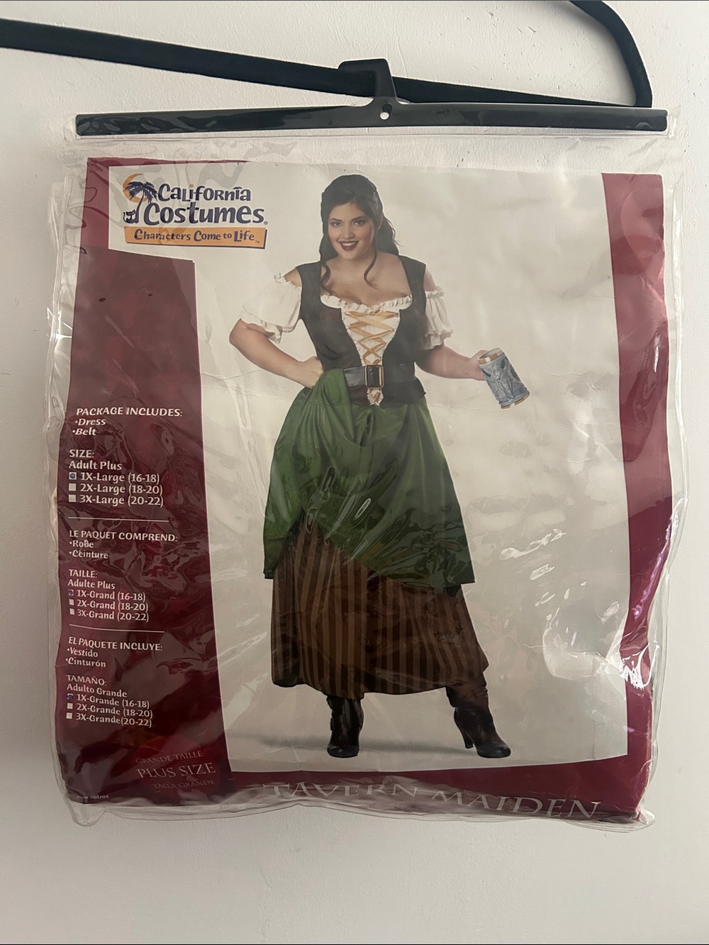 California Costumes, Woman’s Size 1X Peasant Halloween Costume Dress